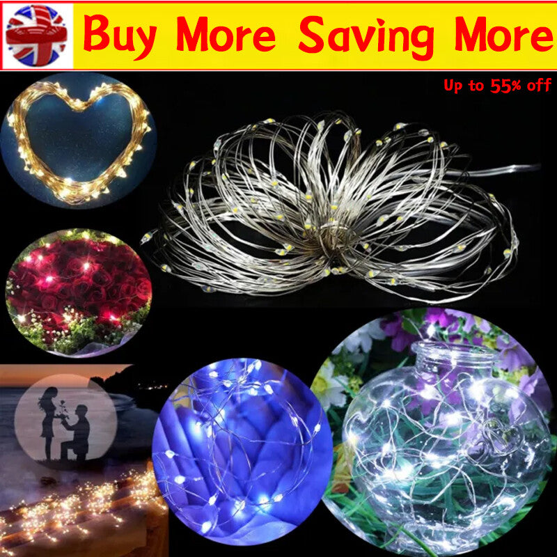 1-30x Fairy Lights Waterproof String Lights DIY Wedding Xmas Party Jars Crafts---Warm White 5M50 Lamp