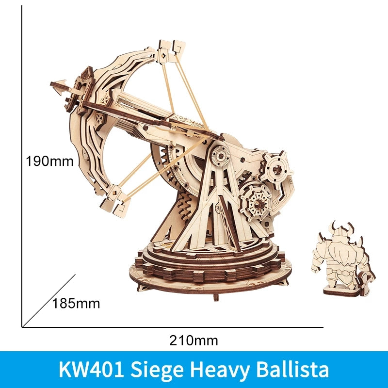 Siege Ballista 3D Wooden Puzzle - Medieval War Game Assembly Kit for Boys