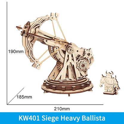 Siege Ballista 3D Wooden Puzzle - Medieval War Game Assembly Kit for Boys