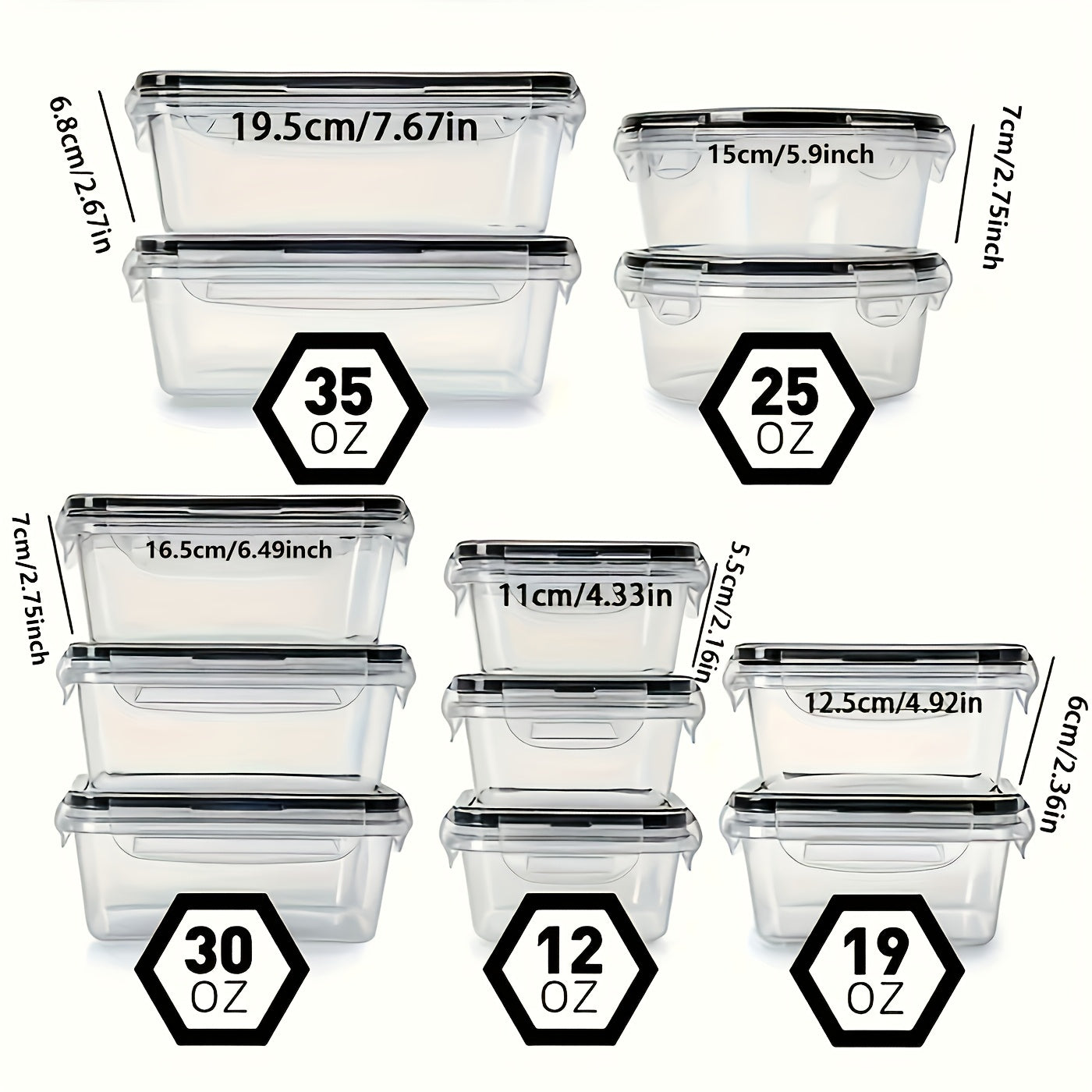 Food Storage Containers Set - Airtight Kitchen Storage Boxes for Grains & Dry Food