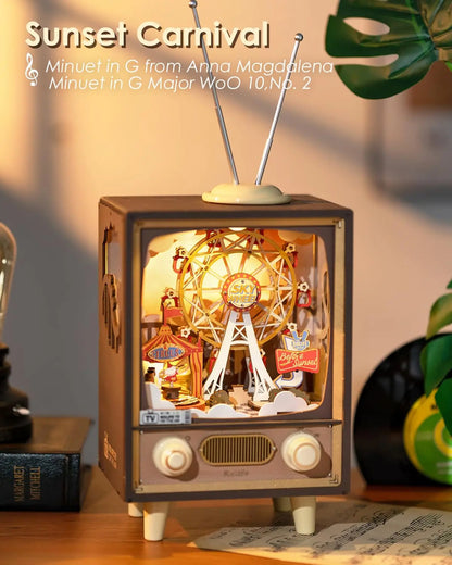 Sunset Carnival Music Box - 3D Wooden Puzzle with Lights & Music