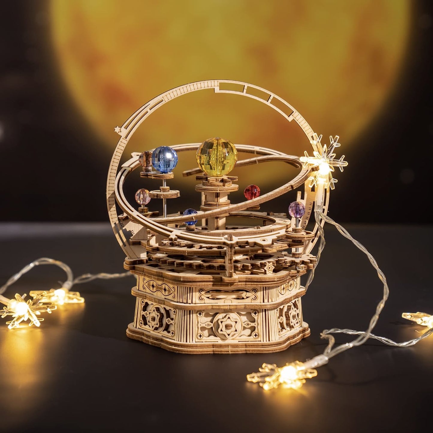 Starry Night Music Box - Rotating Mechanical 3D Wooden Puzzle Assembly Kit