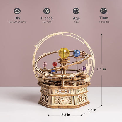Starry Night Music Box - Rotating Mechanical 3D Wooden Puzzle Assembly Kit