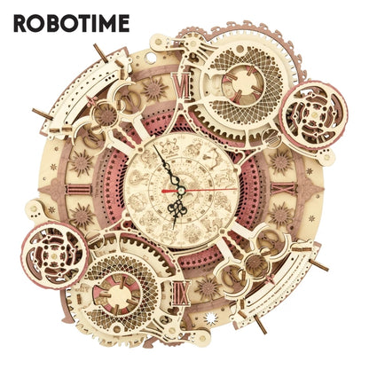 Zodiac Wall Clock - 3D Wooden Puzzle Assembly Model for Kids & Teens