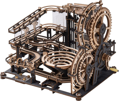 Marble Night City 3D Wooden Puzzle - Waterwheel Model Assembly Kit for Kids