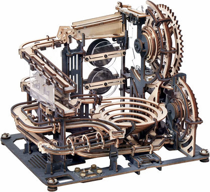 Marble Night City 3D Wooden Puzzle - Waterwheel Model Assembly Kit for Kids