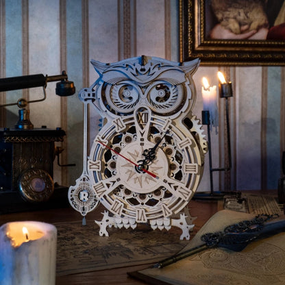 3D Wooden Owl Clock - DIY Building Kit Model for Kids & Adults