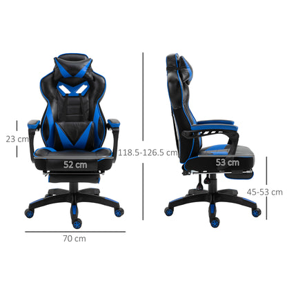 Gaming Chair with Footrest - Ergonomic Reclining Office Chair with Lumbar Support