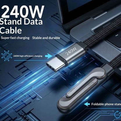 240W Foldable Stand Data Cable With Super fast Charging Support