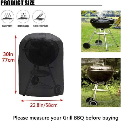 BBQ Cover Waterproof Barbecue Grill Covers Protector Outdoor Large 58x77cm Black