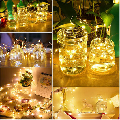 1-30x Fairy Lights Waterproof String Lights DIY Wedding Xmas Party Jars Crafts---Warm White 5M50 Lamp