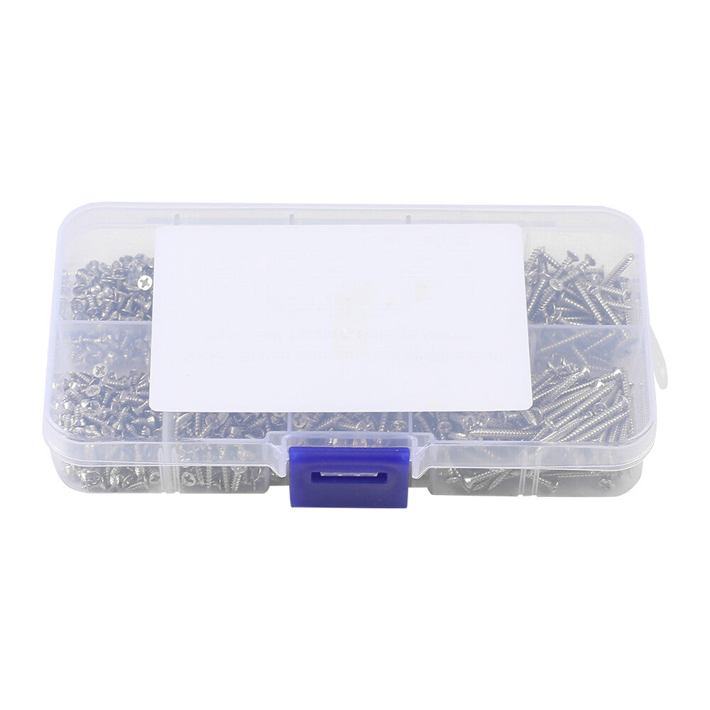 800 PCS M2 Stainless Steel Wood Screw Assortment Self Tapping Small Metal Screws