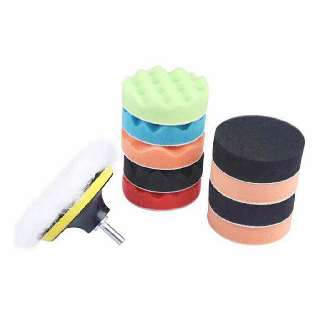 12Pcs Car Sponge Polishing Pad  3 Buffing Kit For Polisher With Drill Adapter