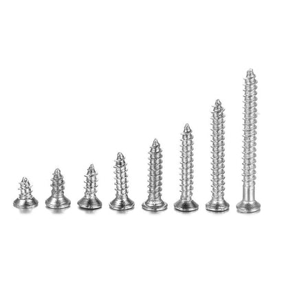 800 PCS M2 Stainless Steel Wood Screw Assortment Self Tapping Small Metal Screws