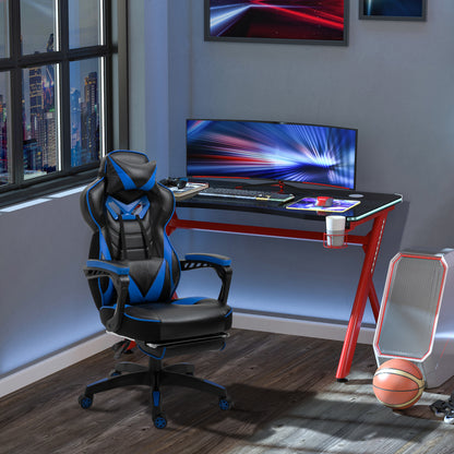 Gaming Chair with Footrest - Ergonomic Reclining Office Chair with Lumbar Support