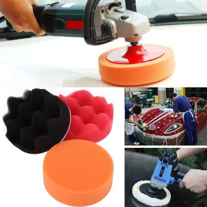 12Pcs Car Sponge Polishing Pad  3 Buffing Kit For Polisher With Drill Adapter