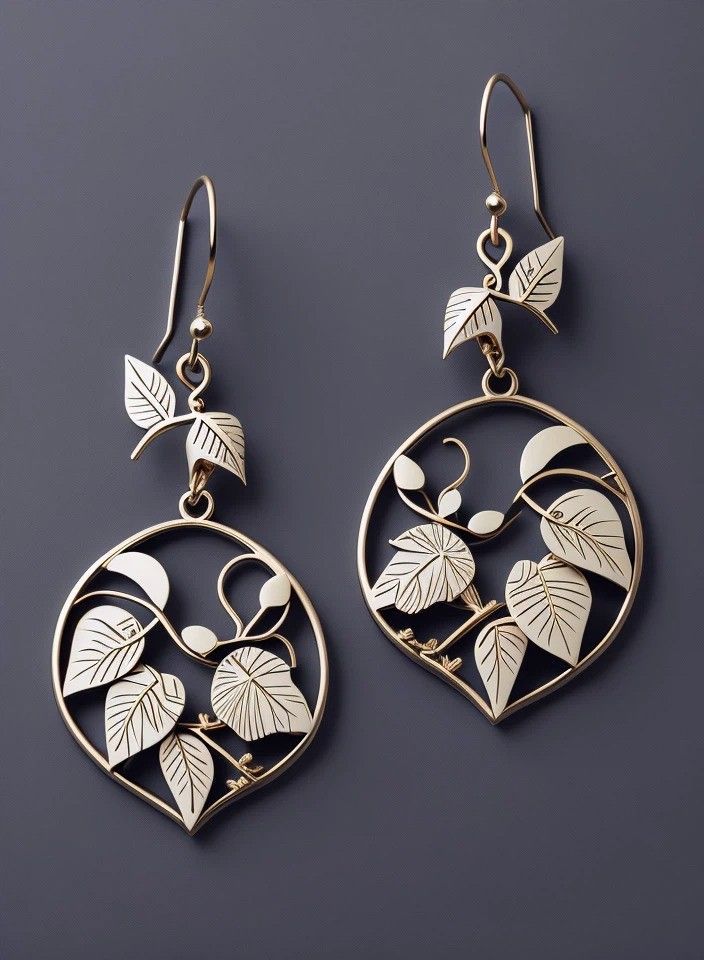 Retro-style Fashionable Creative Leaf Womens Earrings