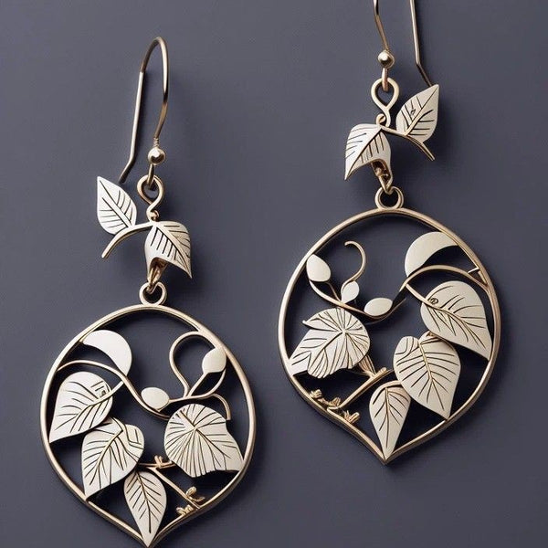 Retro-style Fashionable Creative Leaf Womens Earrings