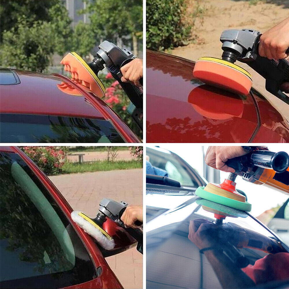 12Pcs Car Sponge Polishing Pad  3 Buffing Kit For Polisher With Drill Adapter