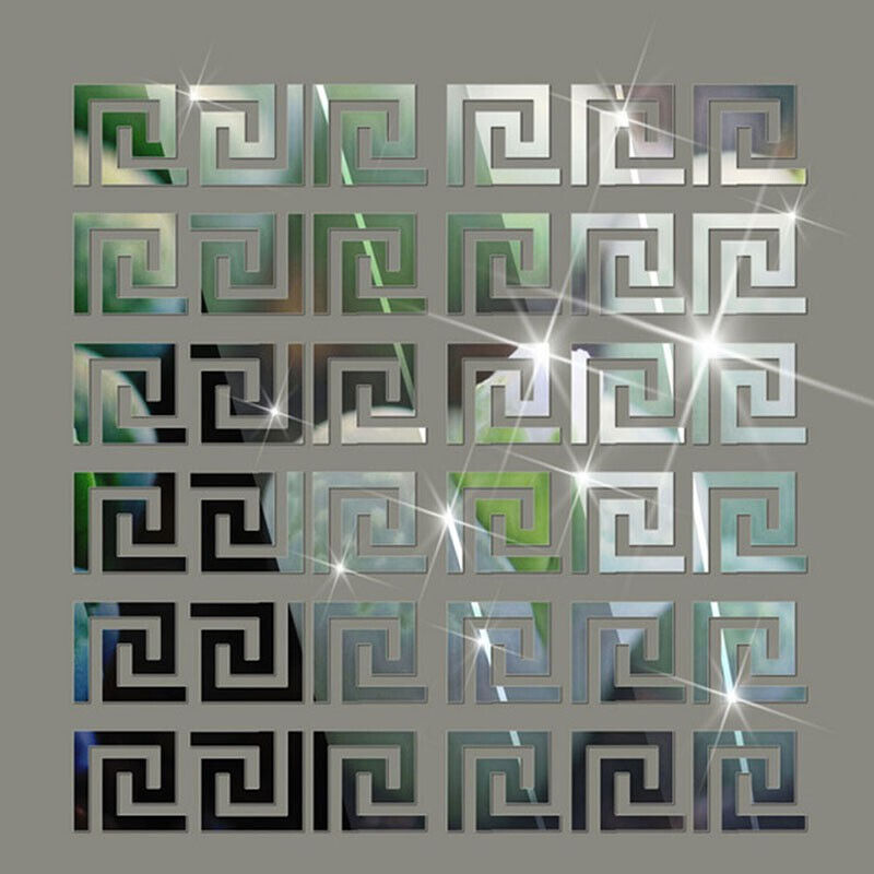 10x Gold Mirror Wall Stickers 3D Acrylic Tiles | Removable DIY Home Decor for Living Room, Bedroom & Bathroom UK
