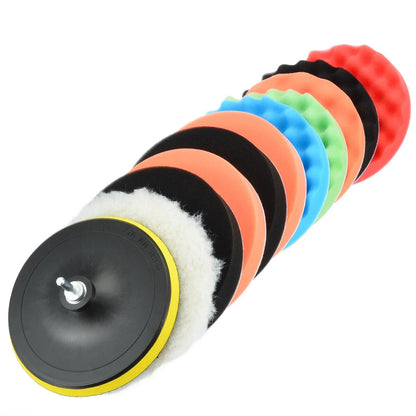 12Pcs Car Sponge Polishing Pad  3 Buffing Kit For Polisher With Drill Adapter